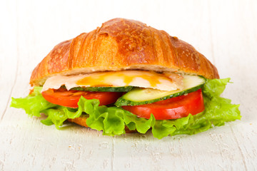 Croissant with chicken