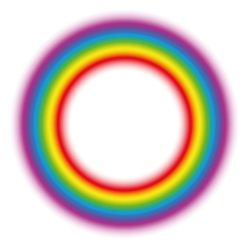 Illuminating rainbow gradient aura ring. Subtle body circle. Vector illustration on white background.