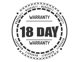 18 day warranty icon vintage rubber stamp guarantee