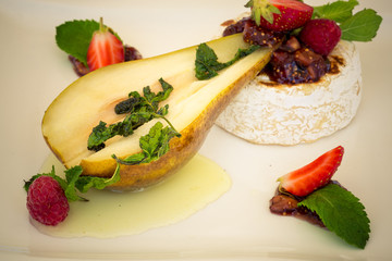 pear with camembert cheese