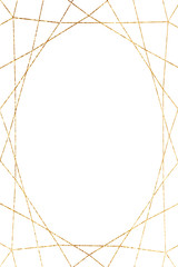 Gold gradient geometric diamond shape for wedding or birthday invitation on white background. Simple minimalistic design.