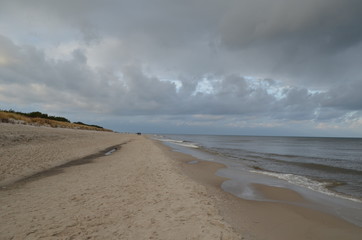 A beach on the Baltic coast on a cloudy December afternoon, Poland, jJrata