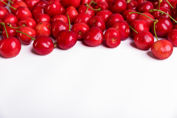 A few cherry blossoms on an isolated white background