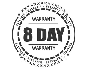 8 day warranty icon vintage rubber stamp guarantee