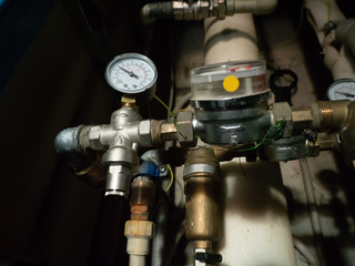 Water meters, special measurement of water flow. Sanitary equipment.