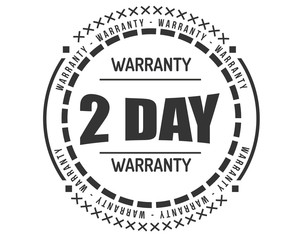 2 day warranty icon vintage rubber stamp guarantee