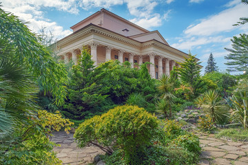 Winter theater from the corner of phytophthongusia. Sochi, Russia.