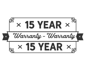 15 year warranty icon vintage rubber stamp guarantee