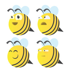 honey bee, cartoon character,vector image, flat design