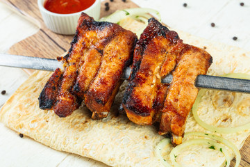 Grilled pork ribs