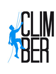 cool berge gipfel climber text bergsteiger klettern berge hoch sport hobby freizeit climbing aufstieg sicherheitsseil silhouette schwarz umriss