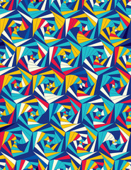 Seamless pattern from geometric shapes. Optical illusion of motion.