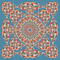 Colorful geometric shawl, scarf pattern. Vector abstract background for textile, surface, decor design.