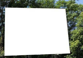 Billboard with white space Blue sky and clouds on background