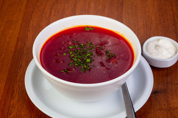 Tasty borsch soup