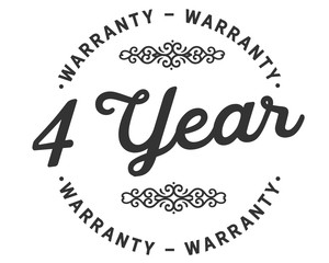4 years warranty icon stamp guarantee