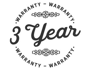3 years warranty icon stamp guarantee