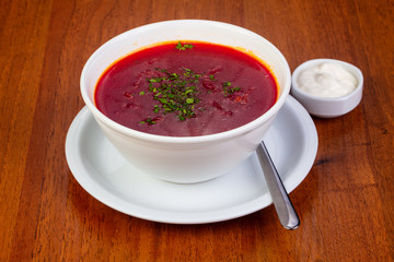 Tasty borsch soup