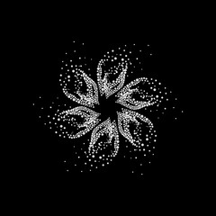 Flower. Bubble Design. Vector Logo. White and Black. - 210074369