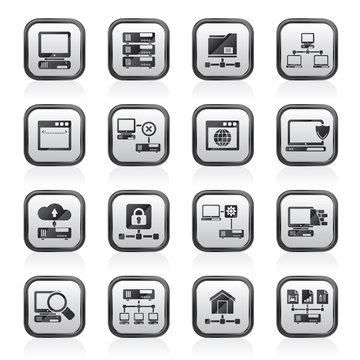 Server and network icons - vector icon set