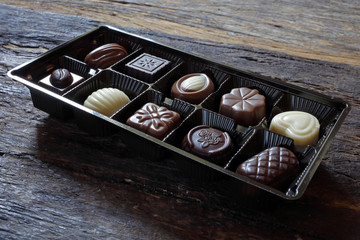 Box of chocolate bonbon