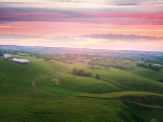 A beautiful sunset in the hills