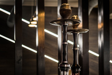 New Glass Hookah with beautiful backlight in the cafe