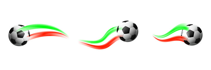 Abstract transparent brush Mexico - Italy Flag with ball.