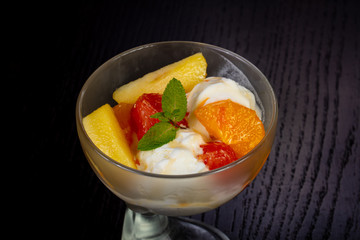 Delicious fruit ice cream