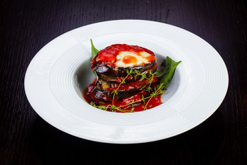 Appetizing eggplant parmigiano