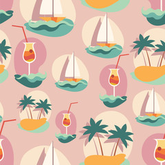 Seamless background pattern with summer elements