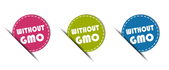 Without GMO Button - Colorful Vector Illustration - Isolated On White Background