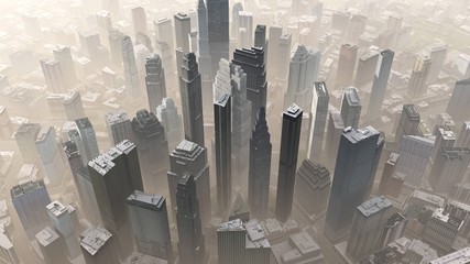 modern city view from above, cityscape from a bird's eye view,
3D rendering
