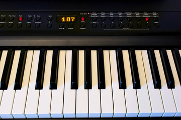 Digital piano keyboard.