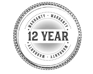 12 years warranty icon stamp guarantee