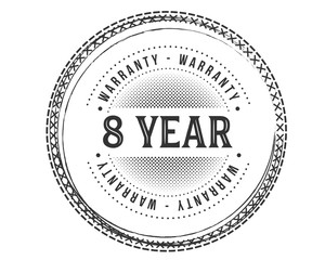 8 years warranty icon stamp guarantee
