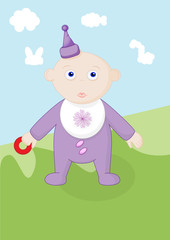 маленький ребенок на полянке