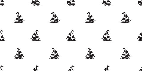 boat seamless pattern vector yacht anchor helm nautical maritime wallpaper