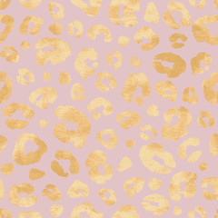 Leopard skin gold luxury pink seamless pattern