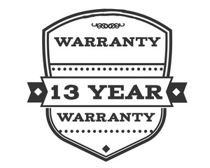 13 years warranty icon stamp guarantee