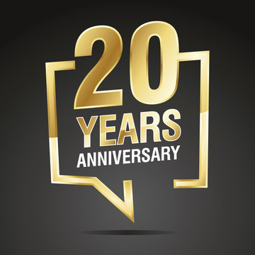 20 Years Anniversary gold white black logo icon