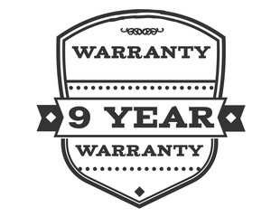 9 years warranty icon stamp guarantee