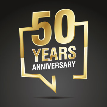 50 Years Anniversary gold white black logo icon