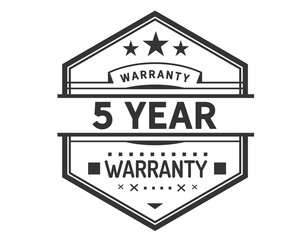 5 years warranty icon stamp