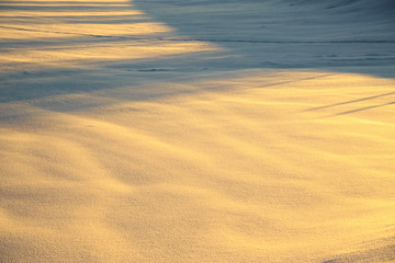 Clean snowy surface in a frosty day.