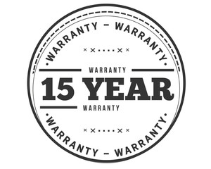 15 years warranty icon stamp