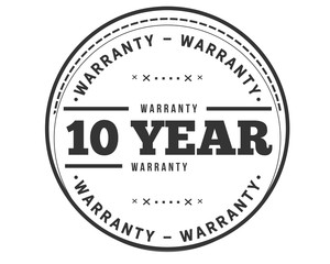 10 years warranty icon stamp