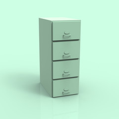 File Cabinet 3D Render