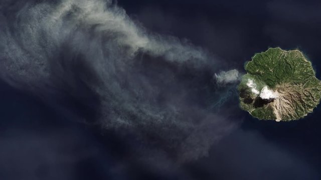 Paluweh Volcano Seen From Space. Elements of this image furnished by NASA. 