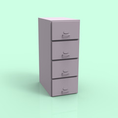 File Cabinet 3D Render